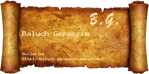Baluch Geraszim névjegykártya